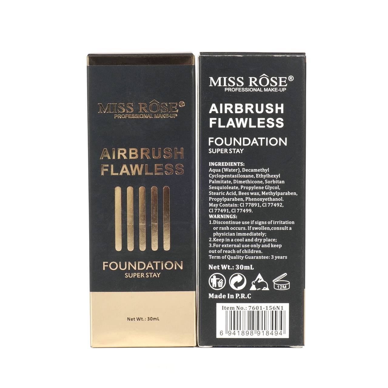 Miss Rose Airbrush Flawless Foundation Super Stay – 30mL Long-Lasting Full Coverage Makeup - Image 2